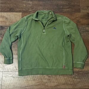 Men's Tommy Bahama Green Quarter Zip Pullover